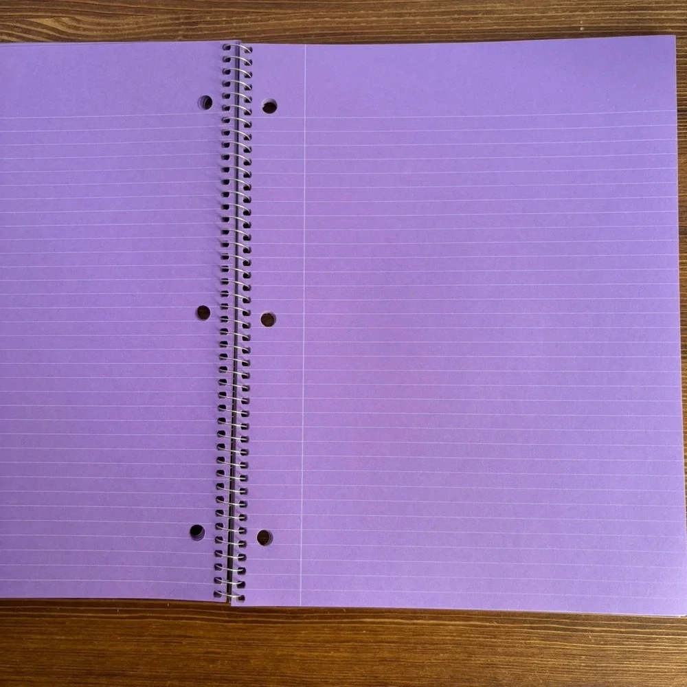 Lot of 5 Riverside Gel-Ink Paper Notebooks Wide Ruled Blue Pink Purple And Black